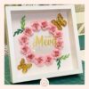 El Krafts Paper flowers hoop shadow box Birthday 01