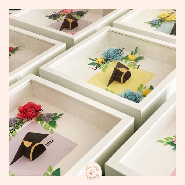 El Krafts Paper flowers hoop shadow box Graduation 03